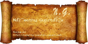 Némethy Gusztáv névjegykártya
